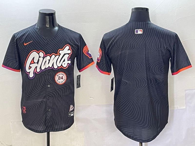 Men San Francisco Giants Blank Black Second generation Joint Name Nike 2025 MLB Jersey style 16